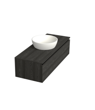 DutchLine Badkamermeubel met Topblad Lumiere Zwart Eiken 120cm MDF 1 sofclose lade