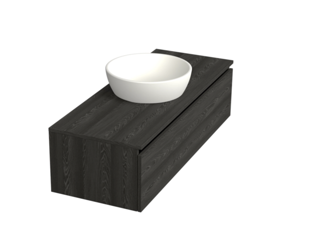 Badkamermeubel met Topblad Lumiere Zwart Eiken 120cm MDF 1 sofclose lade