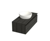 Badkamermeubel met Topblad Lumiere Zwart Eiken 100cm MDF 1 sofclose lade