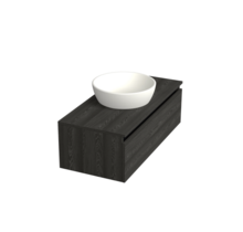 Badkamermeubel met Topblad Lumiere Zwart Eiken 100cm MDF 1 sofclose lade