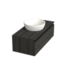 Badkamermeubel met Topblad Lumiere Zwart Eiken 100cm MDF 1 sofclose lade