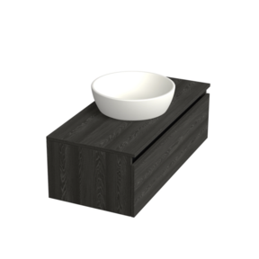 Badkamermeubel met Topblad Lumiere Zwart Eiken 100cm MDF 1 sofclose lade