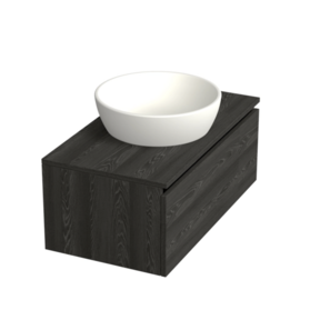 Badkamermeubel met Topblad Lumiere Zwart Eiken 80cm MDF 1 sofclose lade