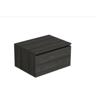 DutchLine Badkamermeubel met Topblad Lumiere Zwart Eiken 60cm MDF 1 sofclose lade