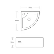 Toiletfontein Corner Mat Wit Hoekfontein 33x13cm met kraangat - Keramiek