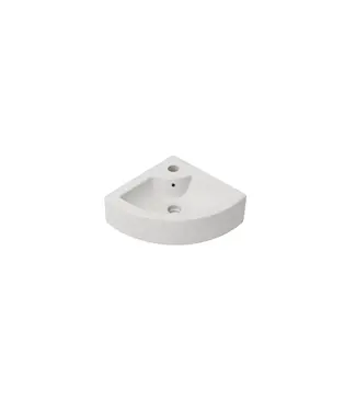 DutchLine Toiletfontein Corner Mat Wit Hoekfontein 33x13cm met kraangat - Keramiek