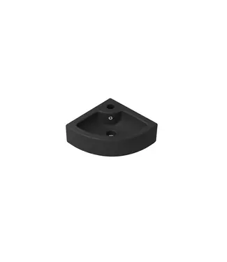 DutchLine Toiletfontein Corner Mat Zwart Hoekfontein 33x13cm met kraangat - Keramiek