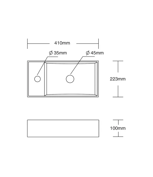 Toiletfontein Crea XXL Glans Wit Links 41x22x10cm