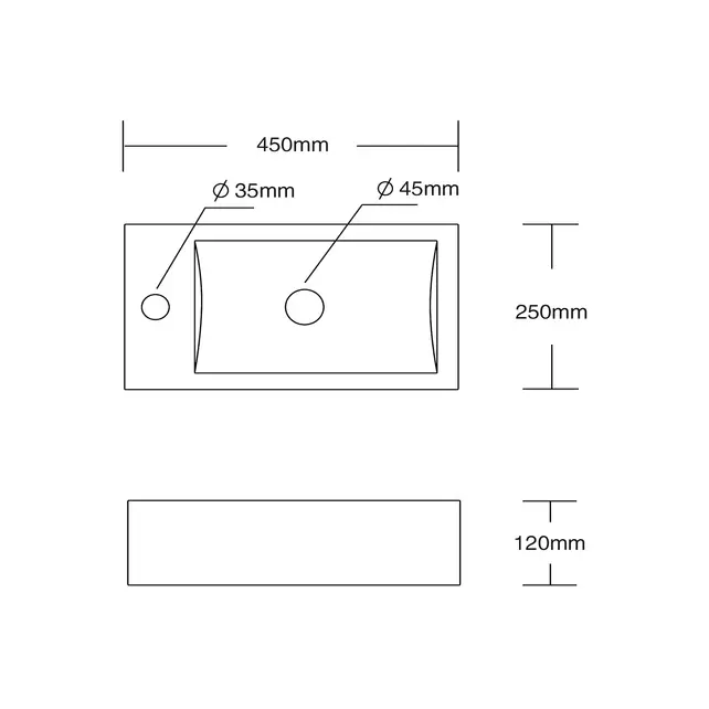 Toiletfontein Crea XXL Glans Wit Rechts 41x22x10cm