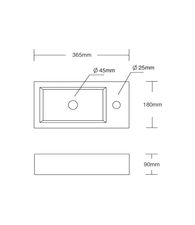 Toiletfontein Crea Mini Mat Wit Links 36x18x9cm