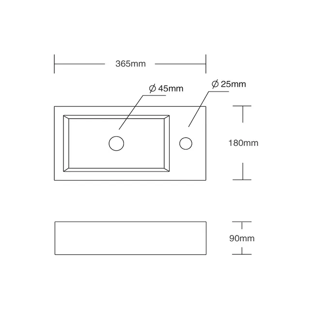 Toiletfontein Crea Mini Mat Wit Rechts 36x18x9cm