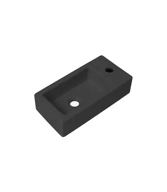 DutchLine Toiletfontein Crea Mini Mat Zwart Rechts 36x18x9cm