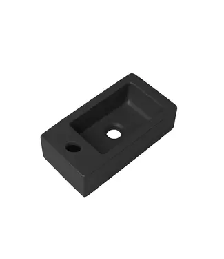 DutchLine Toiletfontein Crea Mini Mat Zwart Links 36x18x9cm