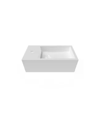 DutchLine Toiletfontein Crea Solid Glans Wit 44 x22x12cm Links