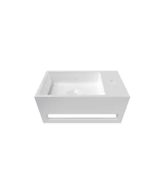 DutchLine Toiletfontein met handdoekhouder Crea Solid Glans Wit Rechts 35x20x16cm