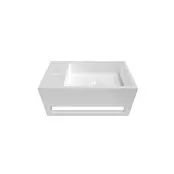 Toiletfontein met handdoekhouder Crea Solid Glans Wit Links 35x20x16cm