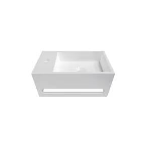 Toiletfontein met handdoekhouder Crea Solid Glans Wit Links 35x20x16cm