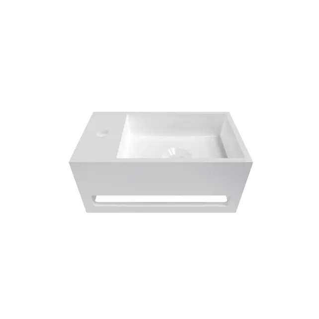 Toiletfontein met handdoekhouder Crea Solid Glans Wit Links 35x20x16cm