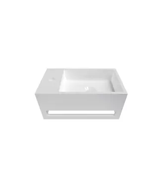 DutchLine Toiletfontein met handdoekhouder Crea Solid Mat Wit Links 35x20x16cm