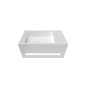 Toiletfontein met handdoekhouder Crea Solid Mat Wit Rechts 35x20x16cm
