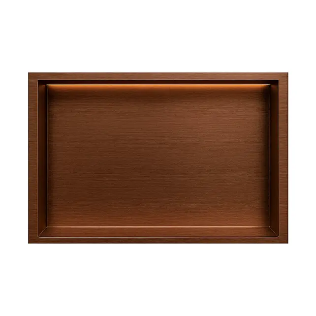 Inbouwnis badkamer met led-licht 60x30x7cm Geborsteld Brons Koper