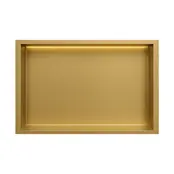 Inbouwnis badkamer met led-licht 60x30x7cm Geborsteld messing Goud