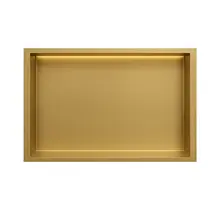 Inbouwnis badkamer met led-licht 60x30x7cm Geborsteld messing Goud