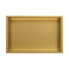 Inbouwnis badkamer met led-licht 60x30x7cm Geborsteld messing Goud