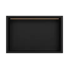 Inbouwnis badkamer met led-licht 60x30x7cm Mat Zwart