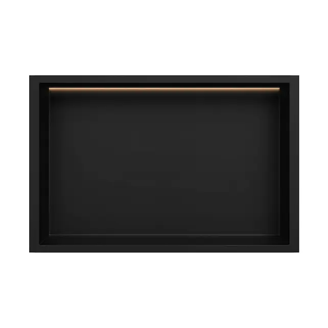 Inbouwnis badkamer met led-licht 60x30x7cm Mat Zwart