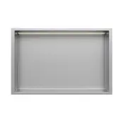Inbouwnis badkamer met led-licht 60x30x7cm RVS