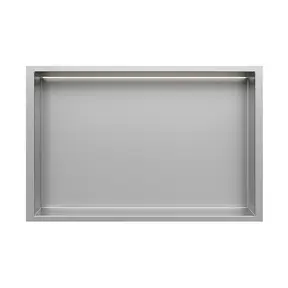 Inbouwnis badkamer met led-licht 60x30x7cm RVS