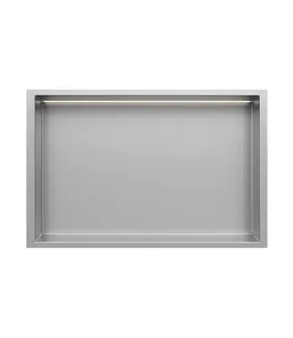 DutchLine Inbouwnis badkamer met led-licht 60x30x7cm RVS