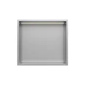 Inbouwnis badkamer met led-licht 30x30x7cm RVS