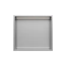Inbouwnis badkamer met led-licht 30x30x7cm RVS