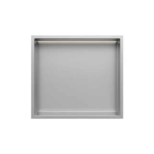 Inbouwnis badkamer met led-licht 30x30x7cm RVS