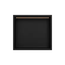 Inbouwnis badkamer met led-licht 30x30x7cm Mat Zwart