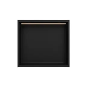 Inbouwnis badkamer met led-licht 30x30x7cm Mat Zwart