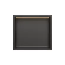 Inbouwnis badkamer met led-licht 30x30x7cm Gunmetal