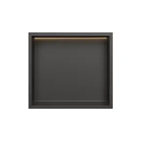 Inbouwnis badkamer met led-licht 30x30x7cm Gunmetal