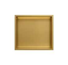 Inbouwnis badkamer met led-licht 30x30x7cm Geborsteld messing Goud