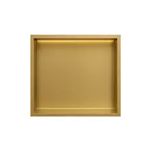 Inbouwnis badkamer met led-licht 30x30x7cm Geborsteld messing Goud