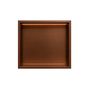Inbouwnis badkamer met led-licht 30x30x7cm Geborsteld Brons Koper