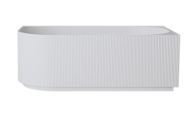 Halfvrijstaand Hoekbad Rechts met ribbels – Rivi Mat Wit 180x80cm - 21.3688