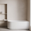 Halfvrijstaand Hoekbad Rechts met ribbels – Rivi Glans Wit 180x80cm - 21.3686