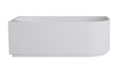 Halfvrijstaand Hoekbad Links met ribbels – Rivi Mat Wit 180x80cm - 21.3687