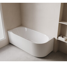 Halfvrijstaand Hoekbad Links met ribbels – Rivi Glans Wit 170x80cm - 21.3682