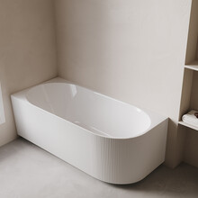 Halfvrijstaand Hoekbad Links met ribbels – Rivi Glans Wit 170x80cm - 21.3682