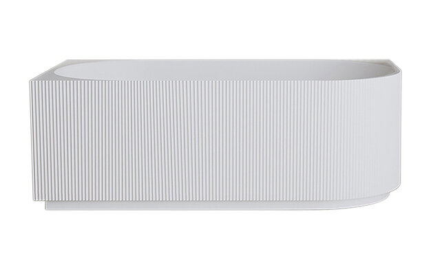 Halfvrijstaand Hoekbad Links met ribbels – Rivi Glans Wit 170x80cm - 21.3682