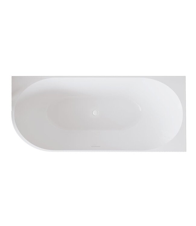 Halfvrijstaand Hoekbad Rechts met ribbels – Rivi Glans Wit 170x80cm - 21.3683